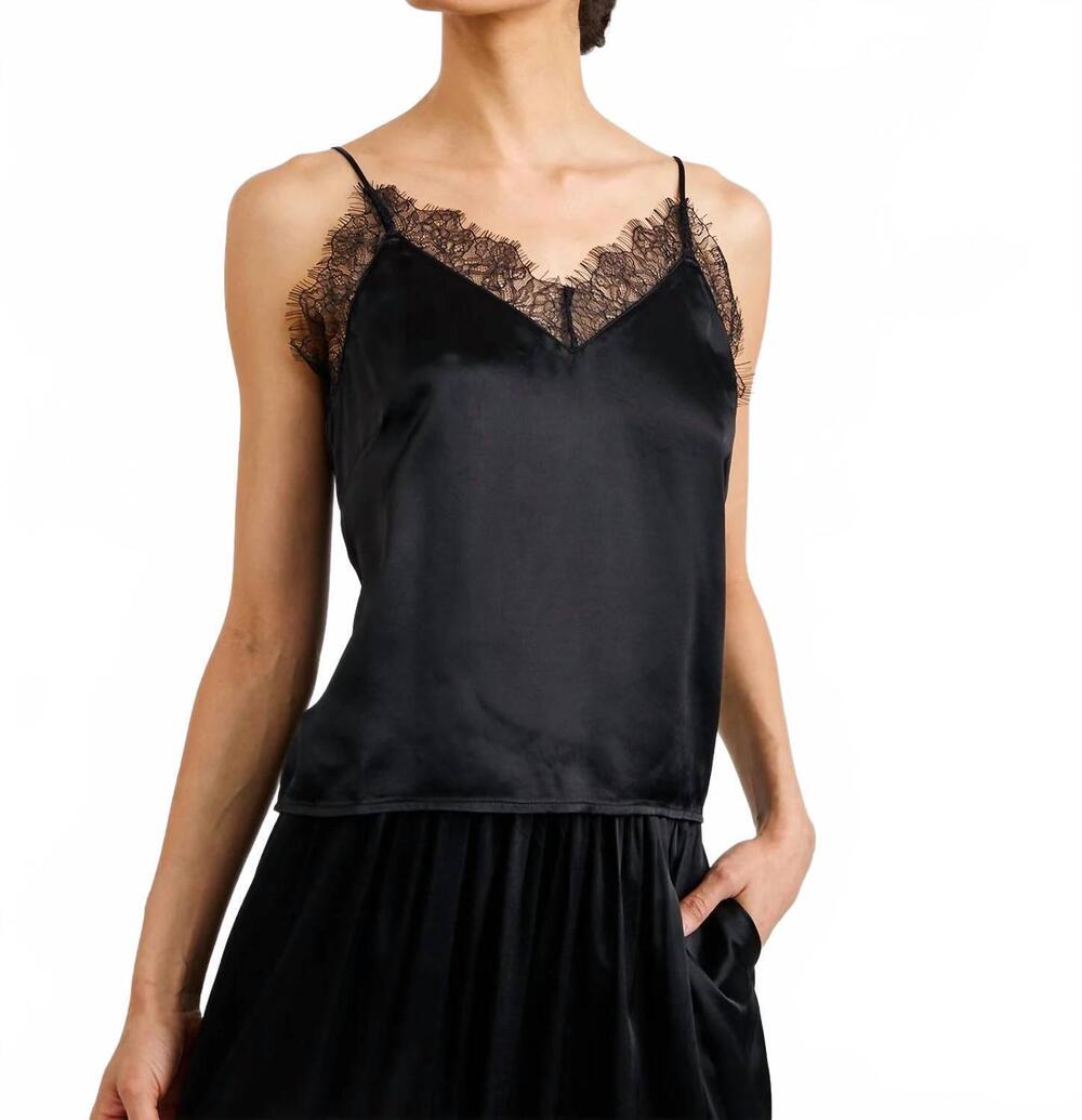 NEW BELLA DAHL lace trim camisole in black